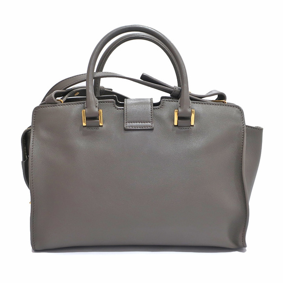 Saint Laurent Baby Cabas Handbag Shoulder Bag Leather Gray - Picture 2 of 10